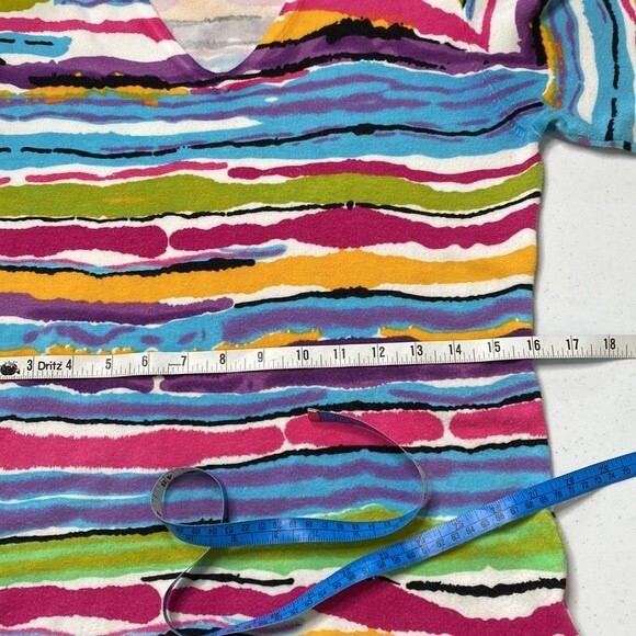 Cyrus Colorful Knit Pull Over Top V-Neck Long Sleeves Stretchy Soft - Picture 14 of 16